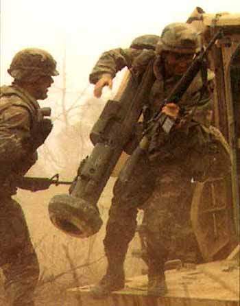 Javelin is a man portable anti-tank weapon with a carry-weight of 22.3kg.