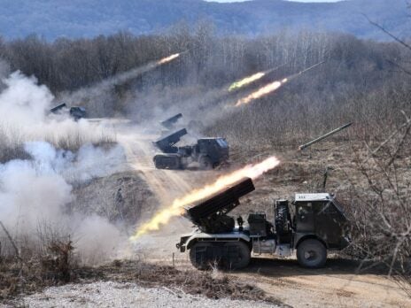 Croatian Army conducts live firing of 122mm MRL battery