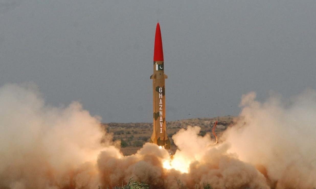 Pakistan Army test fires Ghaznavi surface-to-surface ballistic missile