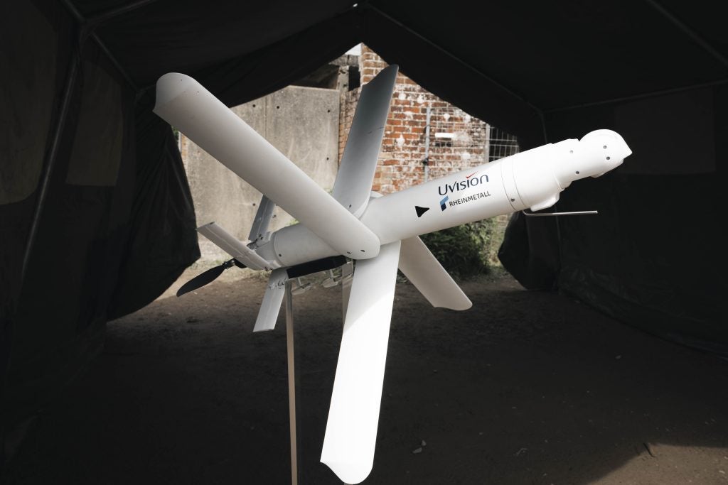 An unmanned missile aircraft that can come in 2 sizes depending on the size of explosive and airpower required, deployed during exercise Wessex Storm, when NGCT capabilities were tested.  Photo by Corporal Nathan Tanuku / MOD UK © Crown Copyright 2023, MOD News License