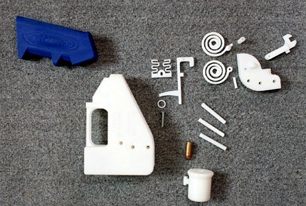 Plastic elements of a printed gun
