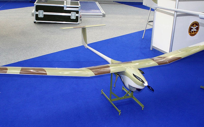 The Vrabac mini tactical UAV was designed by Military Technical Institute (MTI) in Serbia.